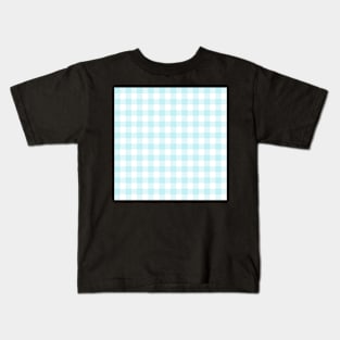 Teal Gingham Kids T-Shirt